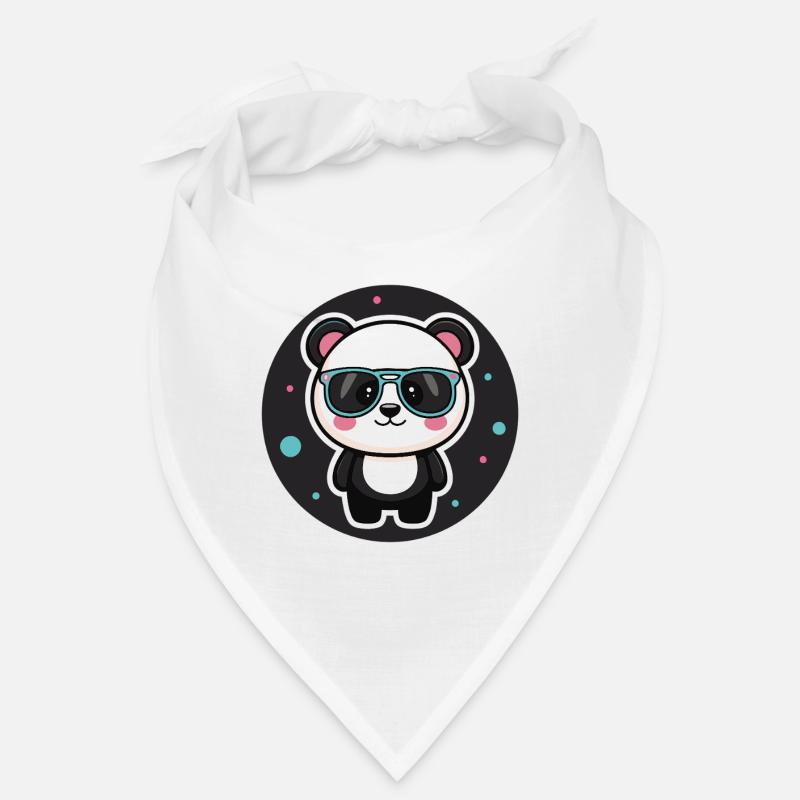 Panda kawaii chic lunettes rétro pastel Bandana