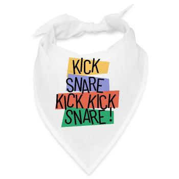 Kick Snare Drum Beat Farbenfroh, Retro-Jazz-Typ - Bandana - Weiß - Vorne