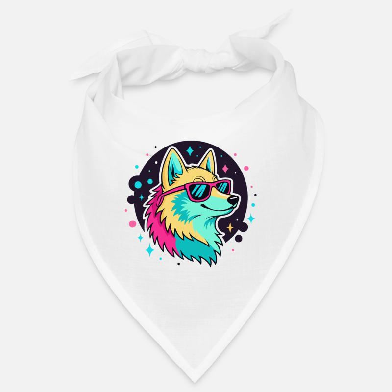 Neonwolf mit coolen Brillen Bandana