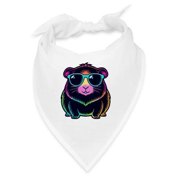 Neon-Regenbogen-Hamsterbrille - Bandana - Weiß - Vorne