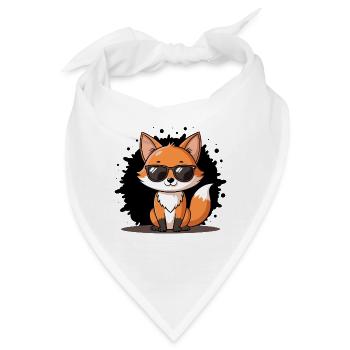 Chic Fox Schwarze Brille - Bandana - Weiß - Vorne
