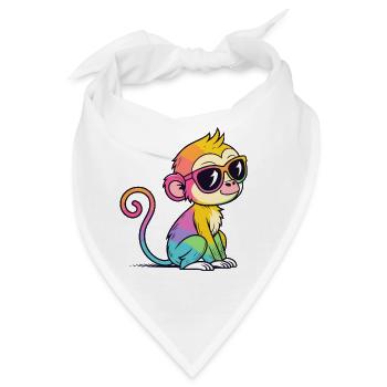 Rainbow Monkey Chic Brille - Bandana - Weiß - Vorne