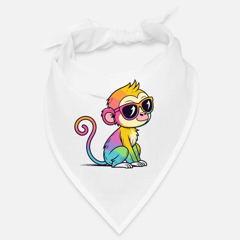 Rainbow Monkey Chic Brille Bandana
