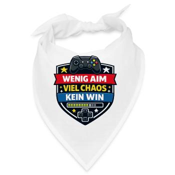 Wenig Aim Viel Chaos Kein Win - Bandana - Weiß - Vorne