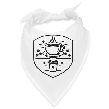 Kaffeekunst Schild-Logo - Bandana - Weiß - Vorne