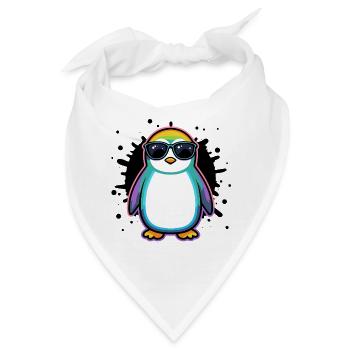 Pinguin-Regenbogengläser - Bandana - Weiß - Vorne