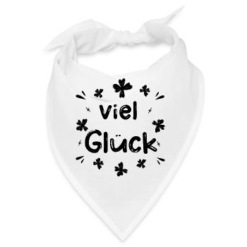 Viel Glück Glücksbringer Glücksklee - Bandana - Weiß - Vorne