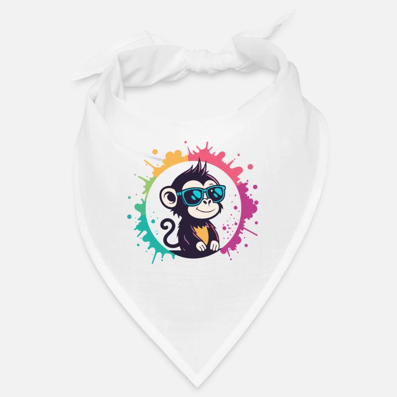 Monkey Splash Circle Blaue Brille Bandana