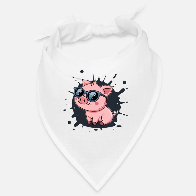 Cochon cool en lunettes sur splash Bandana