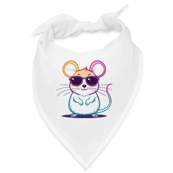 Regenbogen-Maus-Brille - Bandana - Weiß - Vorne