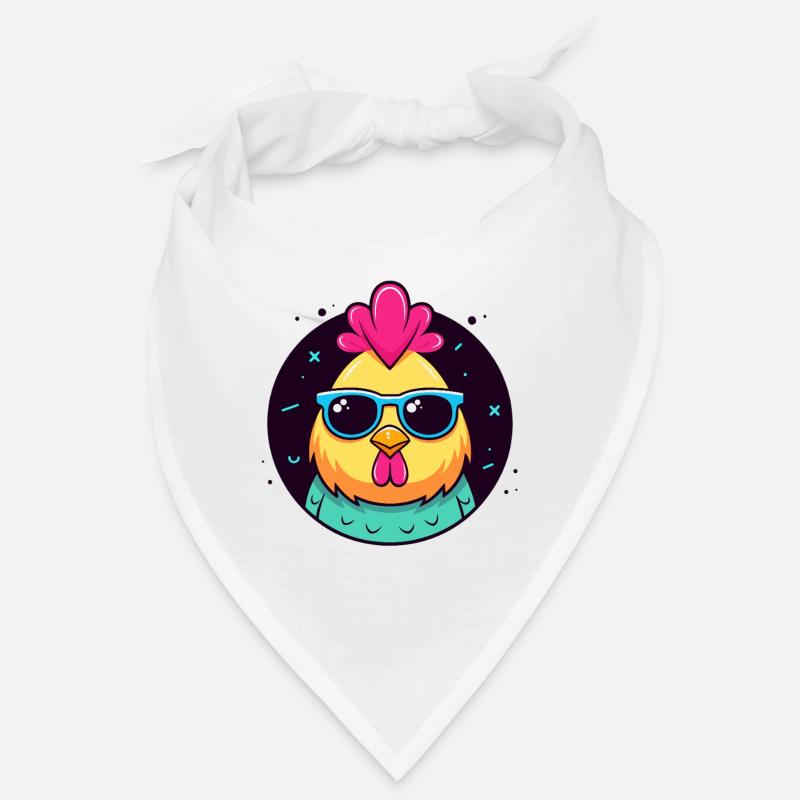 Chicken Hipster Blaue Brille Bandana