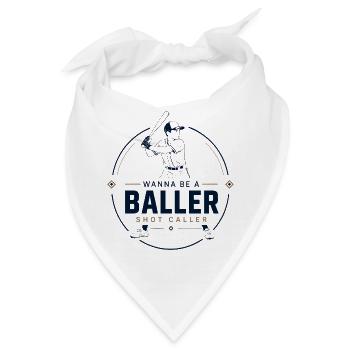 Baseball Baller: Retro-Sportstil - Bandana - Weiß - Vorne