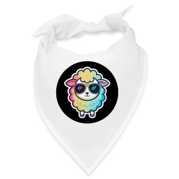 Schicke Regenbogen-Schafsbrille - Bandana - Weiß - Vorne