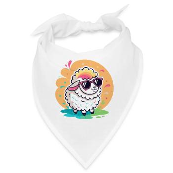 Trendige Schafs-Sonnenbrille - Bandana - Weiß - Vorne