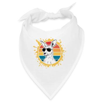 Känguru-Silhouette Retro-Sonne - Bandana - Weiß - Vorne