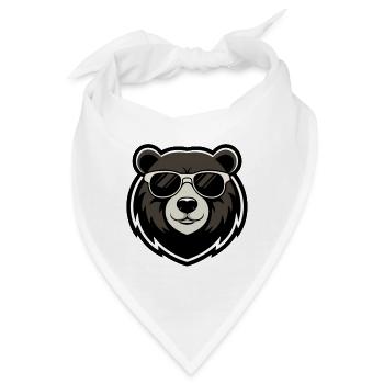 Urbane Bären-Dunkle Brille - Bandana - Weiß - Vorne