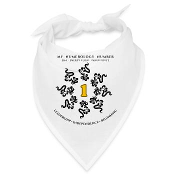 Numerologie Nummer 1 – ein Symbol der Führung. - Bandana - Weiß - Vorne