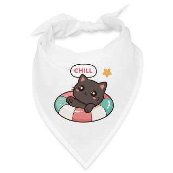 Chill Kitten auf bunten Boje - Bandana - Weiß - Vorne