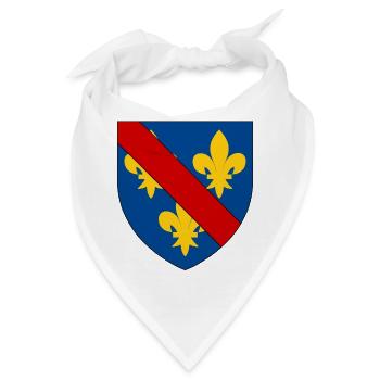 Wappen der Bourbonnais - Bandana - Weiß - Vorne