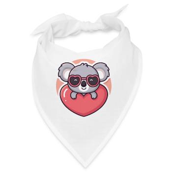 Koalaherz und rosa Brille - Bandana - Weiß - Vorne