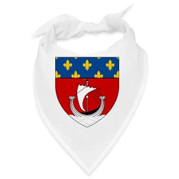 Heraldisches Wappen von Paris - Bandana - Weiß - Vorne