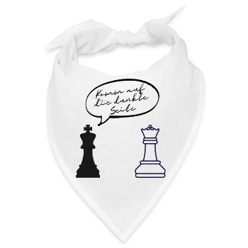 KOMM AUF DIE DUNKLE SEITE – LUSTIGER SPRUCH SCHACH - Bandana - Weiß - Vorne