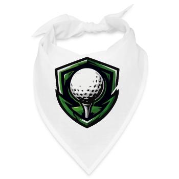  Schild Golfball Emblem - Bandana - Weiß - Vorne