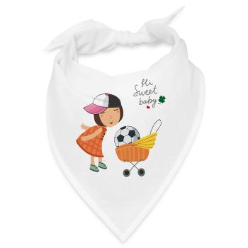 Kleines Mädchen mit Fußball - Bandana - Weiß - Vorne