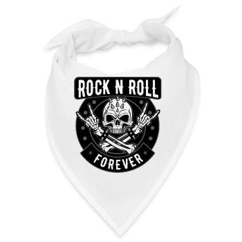 Rock N Roll Totenkopfwappen - Bandana - Weiß - Vorne