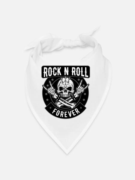 Rock N Roll Skull Crest - Bandana - white - Front