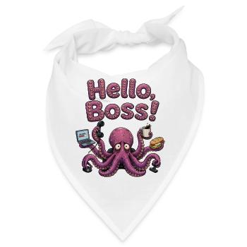 Hello Overworked Octopus Office Humor chef - Bandana - Weiß - Vorne