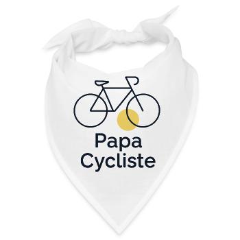 Fahrrad fahrender Vater - Bandana - Weiß - Vorne