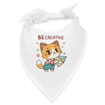 Kreative Katze und bunter Umschlag - Bandana - Weiß - Vorne