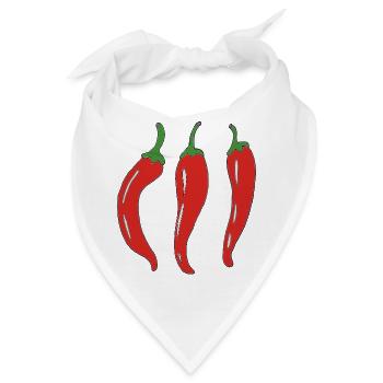 Drei rote Chilischoten Illustration - Bandana - Weiß - Vorne