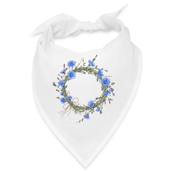 (Außer)gewöhnlicher Wegwartenkranz Blumenmotiv - Bandana - Weiß - Vorne