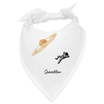 SpaceMan – Minimalistischer Astronaut & Planet Graphic - Bandana - Weiß - Vorne