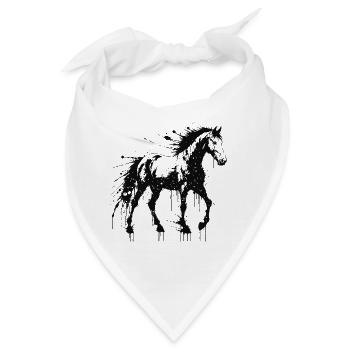 Pferdekunst Splash Black - Bandana - Weiß - Vorne