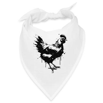 Hen Style Splatter Art Black - Bandana - Weiß - Vorne