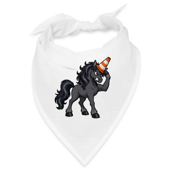 Muskulöses Einhorn trägt einen Verkehrskegelhelm - Bandana - Weiß - Vorne