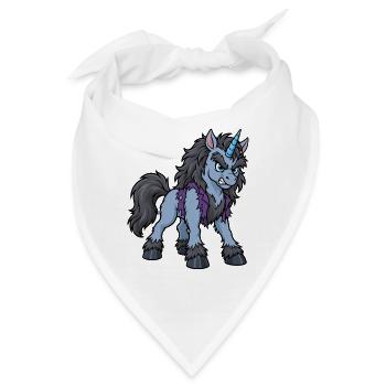 Werwolf-Einhorn zeigt seine Fangzähne - Bandana - Weiß - Vorne