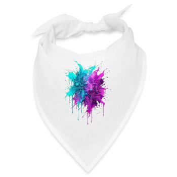 Cyber Splatter Digitale Tintenfusion - Bandana - Weiß - Vorne