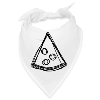 Pizza handgezeichnet - Bandana - Weiß - Vorne