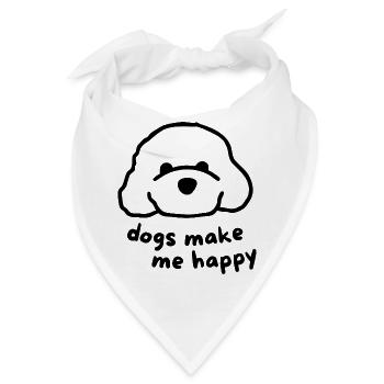 Dogs Make Me Happy Design - Bandana - Weiß - Vorne