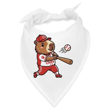 Niedliche Capybara-Baseballspieler-Sportästhetik - Bandana - Weiß - Vorne