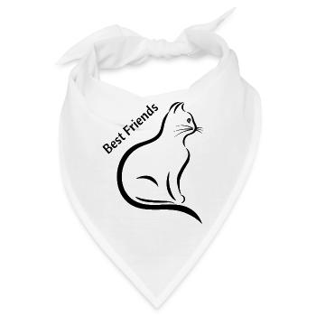 Katzen Best Friends - Bandana - Weiß - Vorne