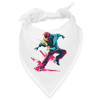B-Boy Cartoon Stil - Bandana - Weiß - Vorne