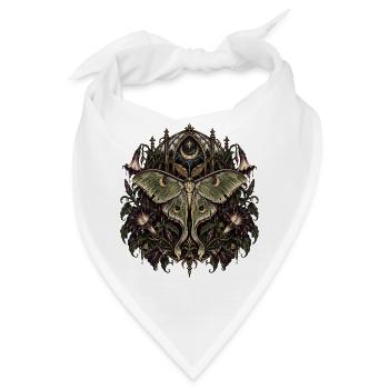 Mondbeschienene Motten-Gotische Blüte - Bandana - Weiß - Vorne