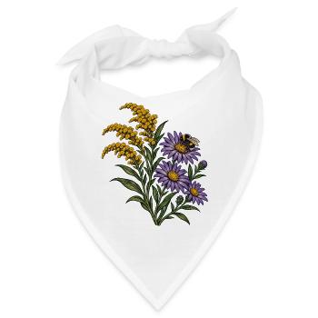 Goldrute-Aster-Hummel - Bandana - Weiß - Vorne