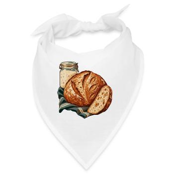 Sauerteiglaib und Starterglas - Bandana - Weiß - Vorne