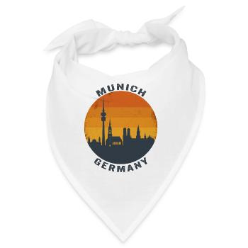 München, Deutschland Retro Skyline - Bandana - Weiß - Vorne